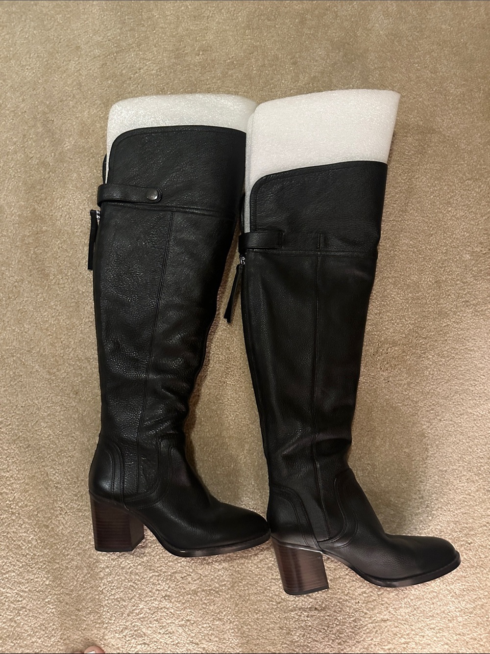 Franco Sarto Black Over-the-Knee Leather Boots